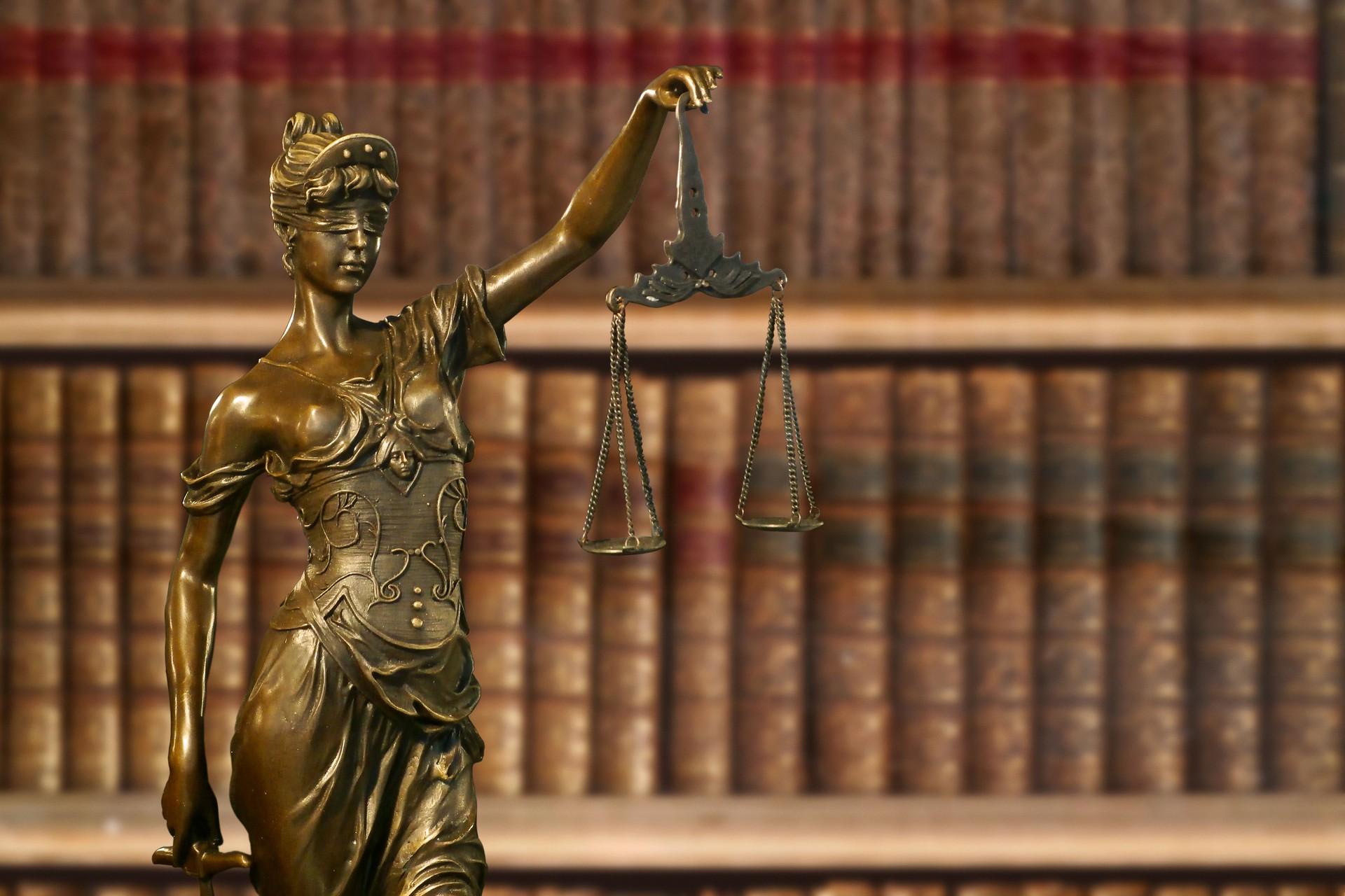 Bronze statuette of Lady Justice